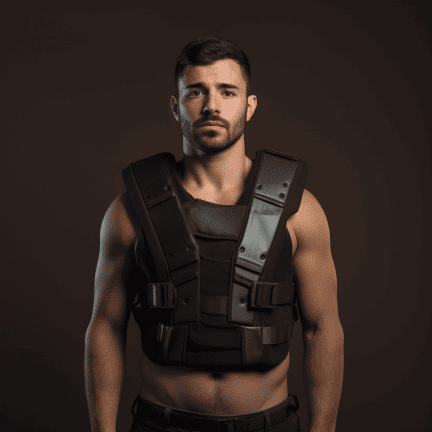 man wearing weighted vest